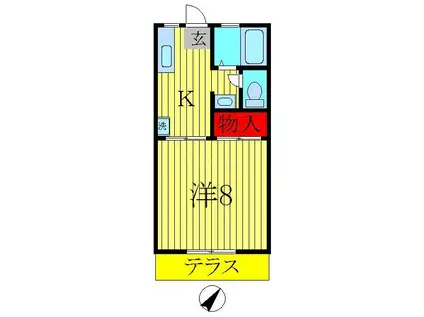 昭和ハイツB棟(1K/2階)の間取り写真