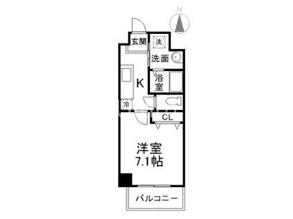 セラヴィ新丸太町(1K/2階)の間取り写真