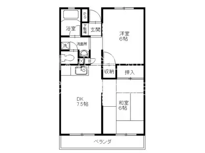 サンパレス多摩B館(2DK/2階)の間取り写真