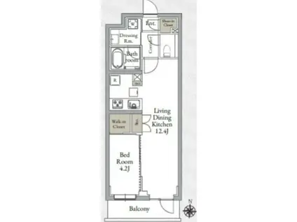 LIVE CASA千鳥(1LDK/2階)の間取り写真