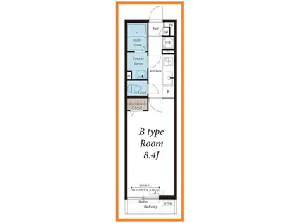 リブリ・稲田堤(1K/3階)の間取り写真