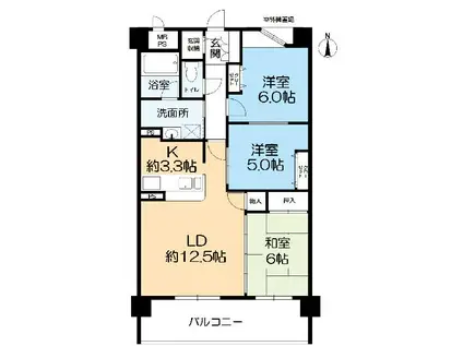 サブライムやくし(3LDK/4階)の間取り写真
