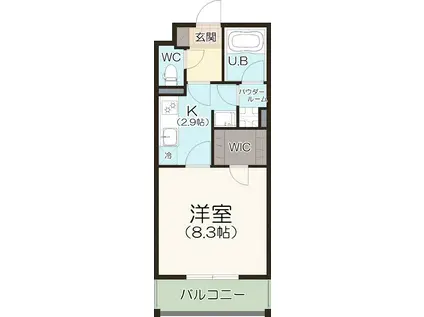 AQLA(1K/1階)の間取り写真