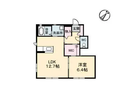 ピュアハーモニーA(1LDK/1階)の間取り写真