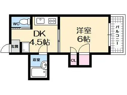 コーポトジマ(1DK/2階)の間取り写真