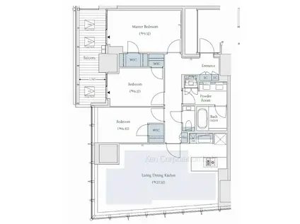 TAKANAWA GATEWAY CITY RESIDENCE(3LDK/15階)の間取り写真