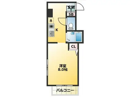 チセ・ムジュール(1K/3階)の間取り写真