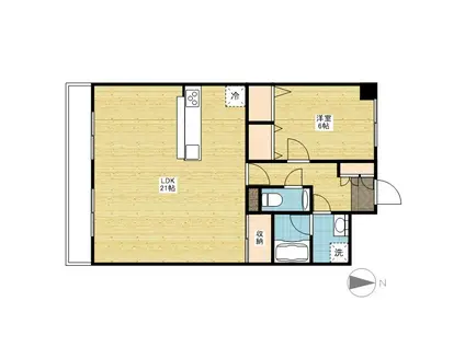 はるなガーデン(1LDK/8階)の間取り写真