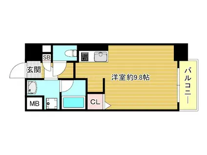 エグゼ大阪ドームII(ワンルーム/6階)の間取り写真