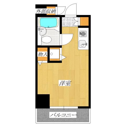 栗生ハイツ(ワンルーム/8階)の間取り写真