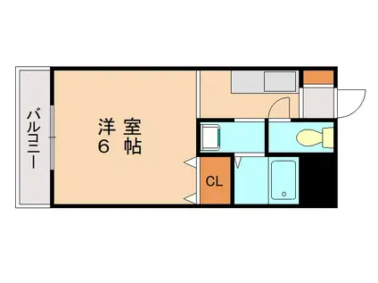 鎧坂ハイツ(1K/4階)の間取り写真