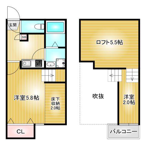 ヴィサージュ新栄(1K/1階)の間取り写真