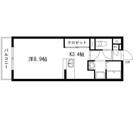 リバティ(ワンルーム/1階)の間取り写真