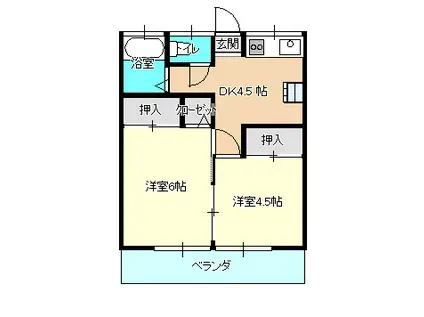白百合ハイツ(2DK/1階)の間取り写真