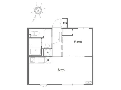 アレーロ大岡山II(1LDK/2階)の間取り写真