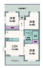 エクセルシオール(3LDK/2階)の間取り写真
