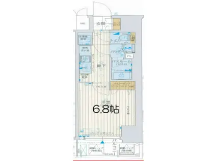 ラブ心斎橋ウエスト(1K/15階)の間取り写真