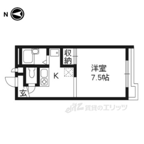 レオパレスOHI3(1K/2階)の間取り写真