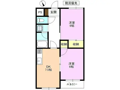 千曲昭和ビル(2DK/1階)の間取り写真