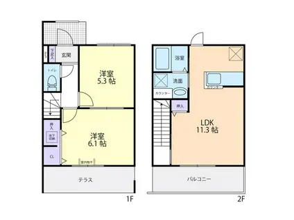 SAKURA PALACEA(2LDK/1階)の間取り写真