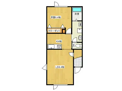 プードリエS(1LDK/2階)の間取り写真