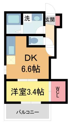 S-FLATさくら夙川(1DK/3階)の間取り写真