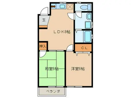 マリナヴィレッジ(2LDK/1階)の間取り写真