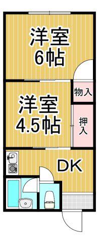 ノース大庄(2DK/3階)の間取り写真