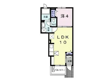 ビオーラ・RIN桜井町(1LDK/1階)の間取り写真