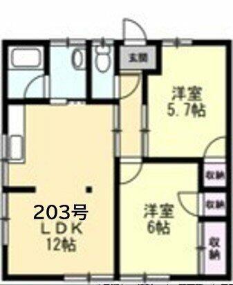 コーポ西湘(2LDK/2階)の間取り写真