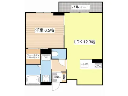 近江伊吹館(1LDK/3階)の間取り写真