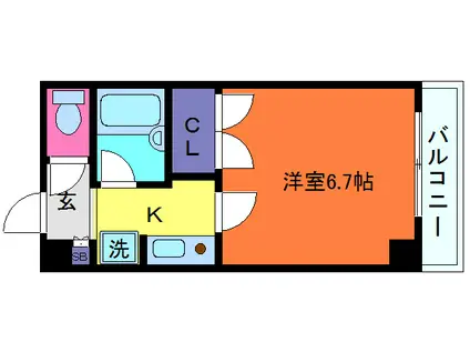 理光マンション(1K/5階)の間取り写真