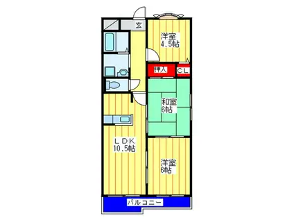 カームヒルズヒラタ(3LDK/2階)の間取り写真