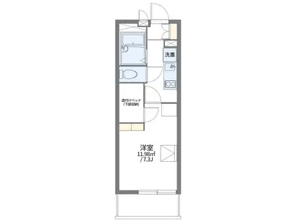 レオパレスグランディール5(1K/1階)の間取り写真