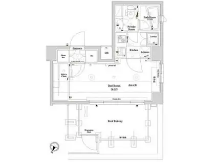 AXAS東十条アジールコート(1K/7階)の間取り写真