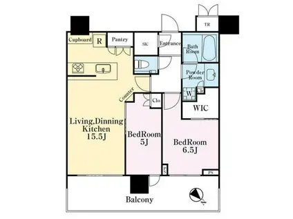 パークシティ武蔵小山ザタワー(2LDK/33階)の間取り写真