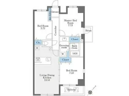 LA DOUCEUR巣鴨ウエスト(3LDK/1階)の間取り写真
