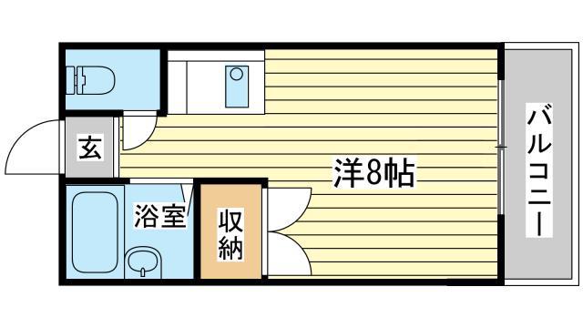 ブルースノーシラクニ(ワンルーム/1階)の間取り写真