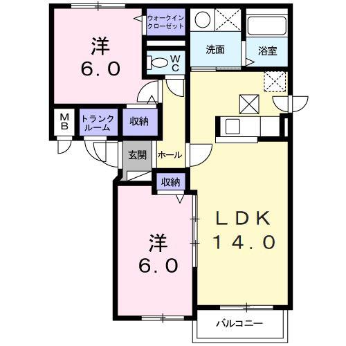 ローヤルサルーン札幌(2LDK/4階)の間取り写真