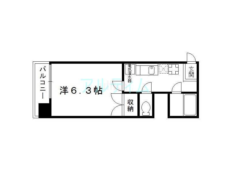 ヴィラソレイユ(1K/1階)の間取り写真