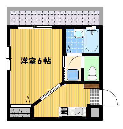 Kハイツ2(1K/2階)の間取り写真