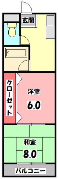 清和マンション(2DK/1階)の間取り写真