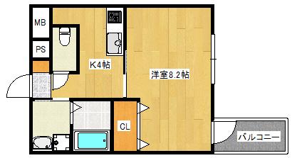 セレナーデ東雲本町(1K/3階)の間取り写真