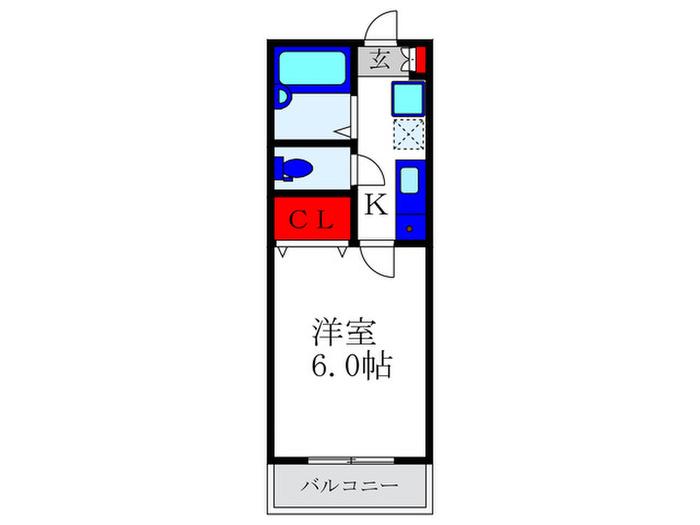メゾンパティオ(1K/1階)の間取り写真