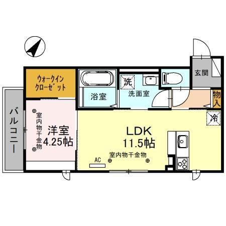Dレジデンス兼六元町II(1LDK/3階)の間取り写真