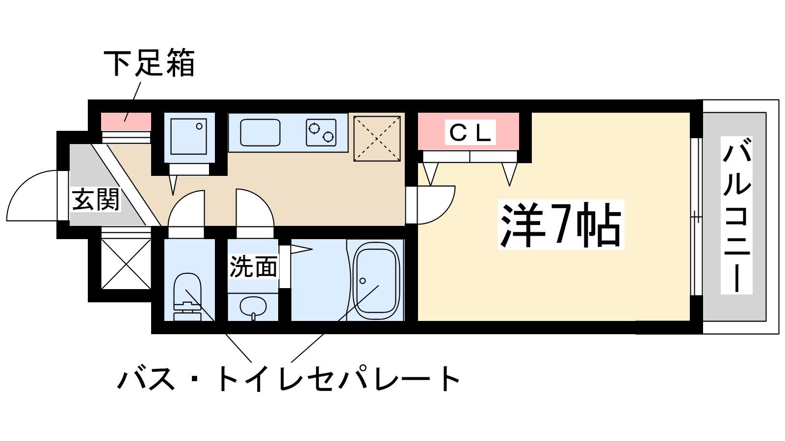 アドバンス新大阪シティライフ(1K/6階)の間取り写真