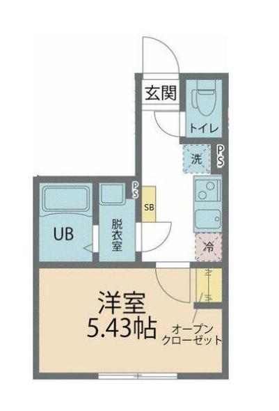 ポーラスター南橋本(1K/2階)の間取り写真