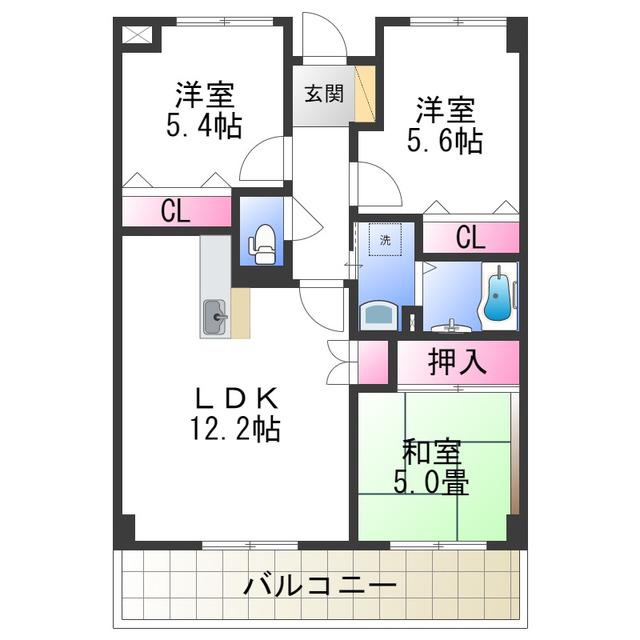 TO U 狭山(3LDK/2階)の間取り写真