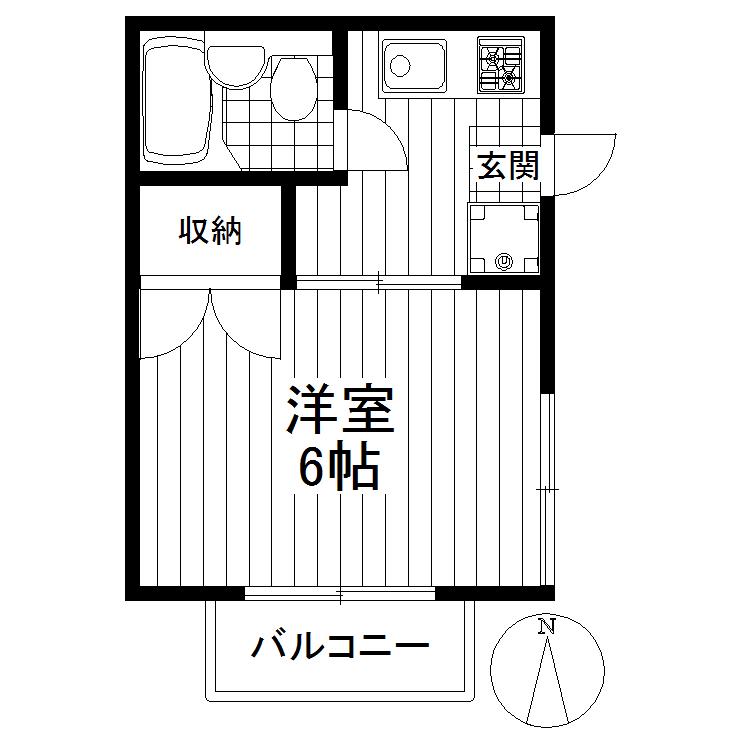 Gハウス(1K/2階)の間取り写真