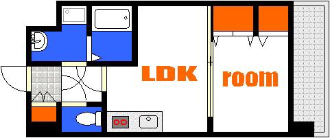 KATAYAMA BLDG 27(1LDK/8階)の間取り写真